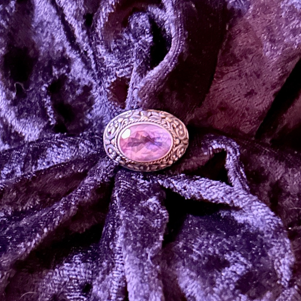 Premier Designs Ltd Ed Lavender & Silver Filigree Ring Sz. 7
